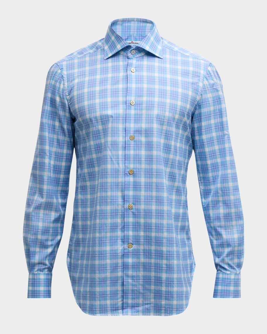 Men's Cotton Plaid Sport Shirt Product Image