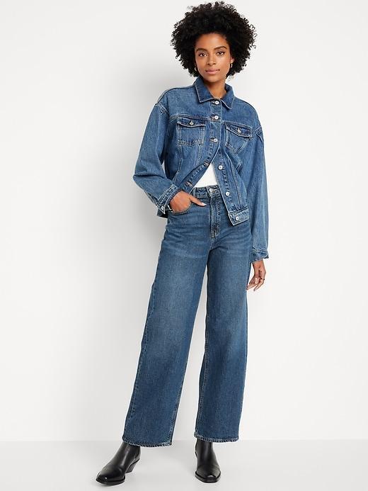 Extra High-Waisted Sky-Hi Wide-Leg Jeans product image