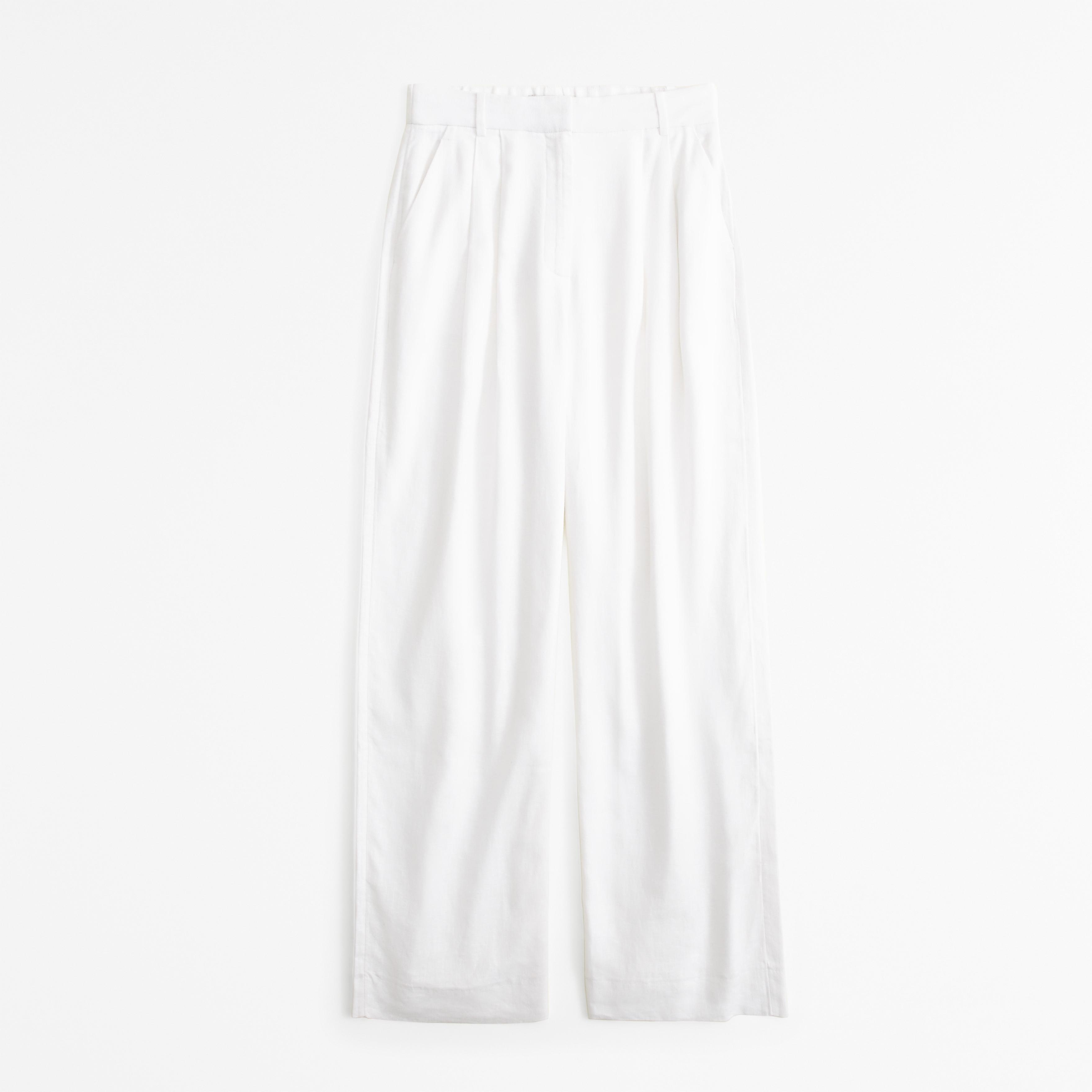 Curve Love A&F Sloane Tailored Linen-Blend Pant Product Image