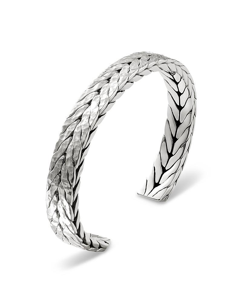 Mens Hammered Sterling Silver Cuff Bracelet Product Image