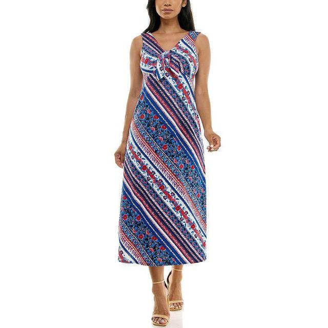 Womens Nina Leonard Tie Front Maxi Dress Product Image