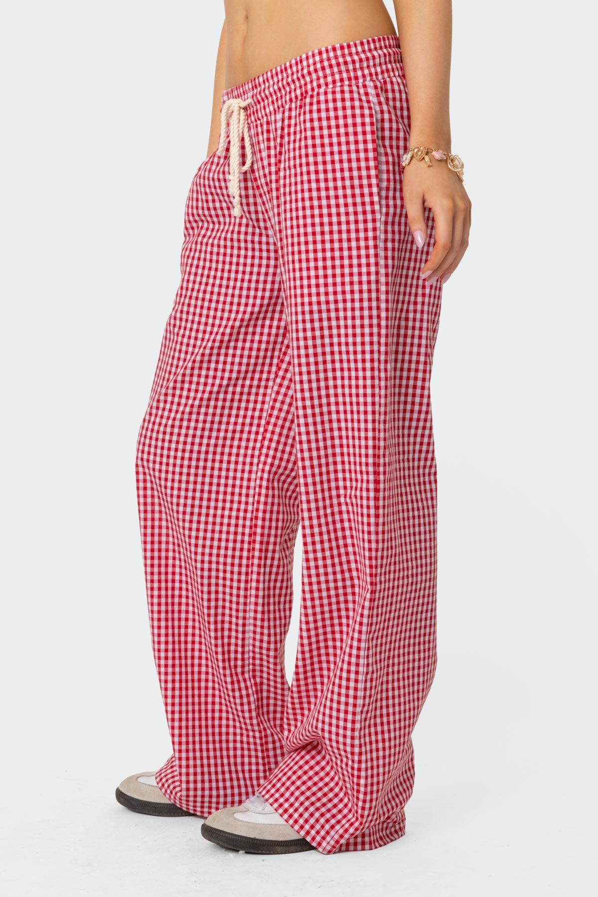 Taya Gingham Pants Product Image