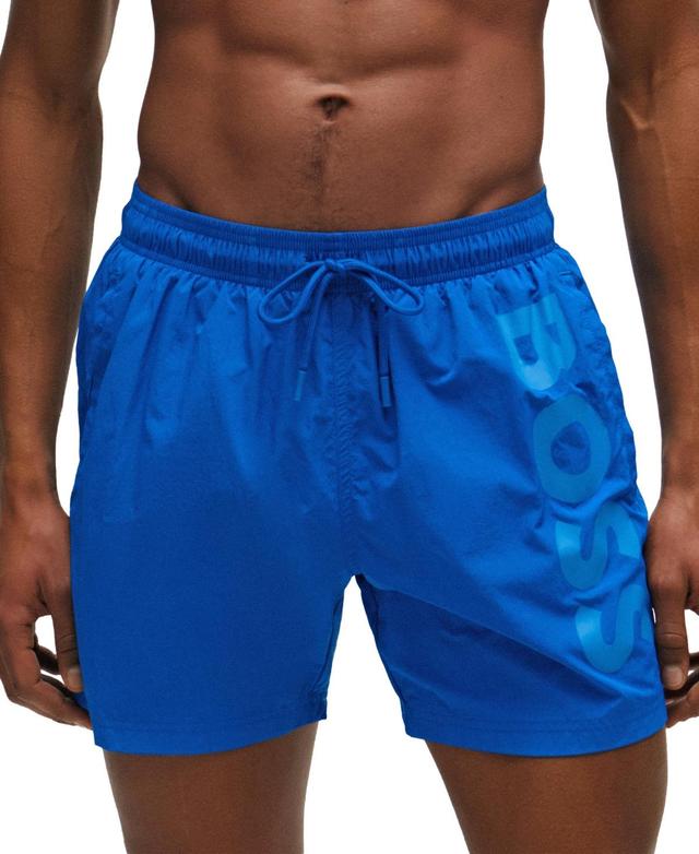 Boss by Hugo Boss Mens Vertical Logo-Print Swim Shorts Product Image