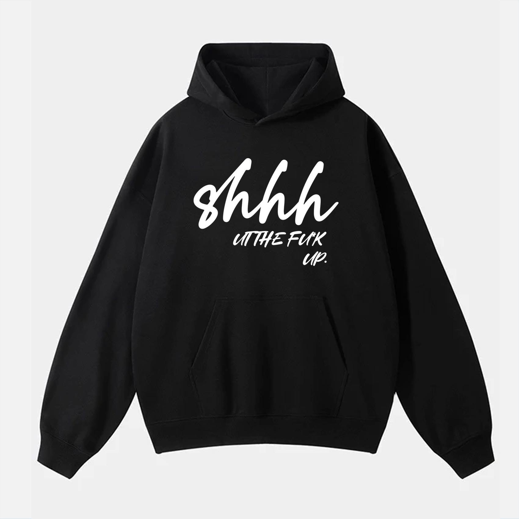 Sopula Street Shhhut The Fuck Up Printed Pocket Oversized Hoodie Product Image