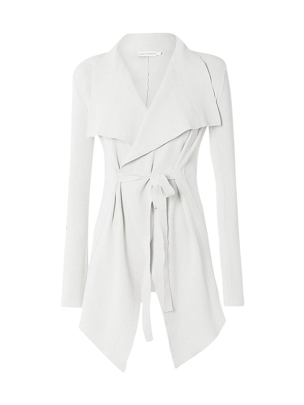 Womens Draped Crepe Knit Tie-Front Jacket Product Image