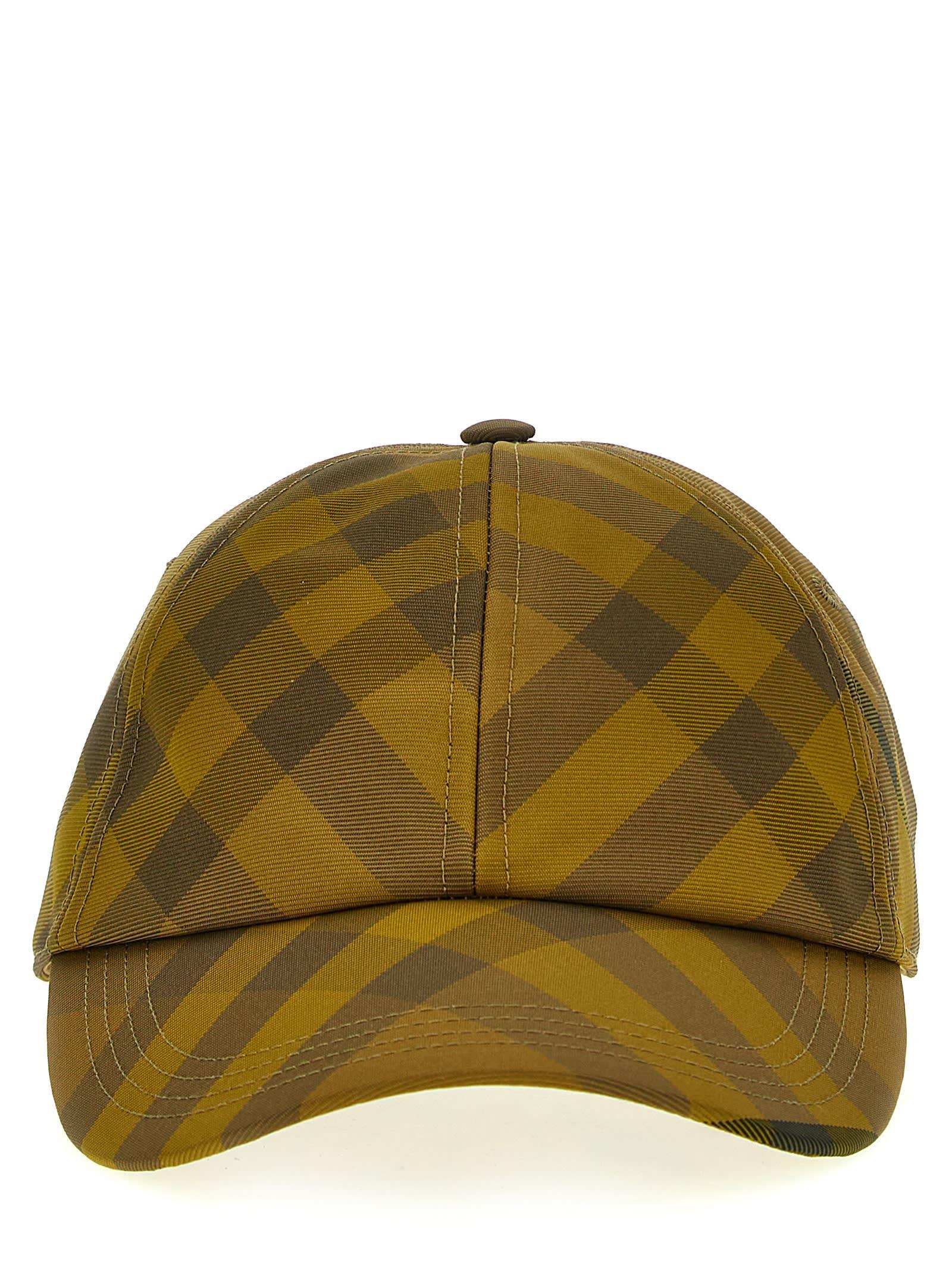 Check Printed Baseball Cap In Yellow Product Image