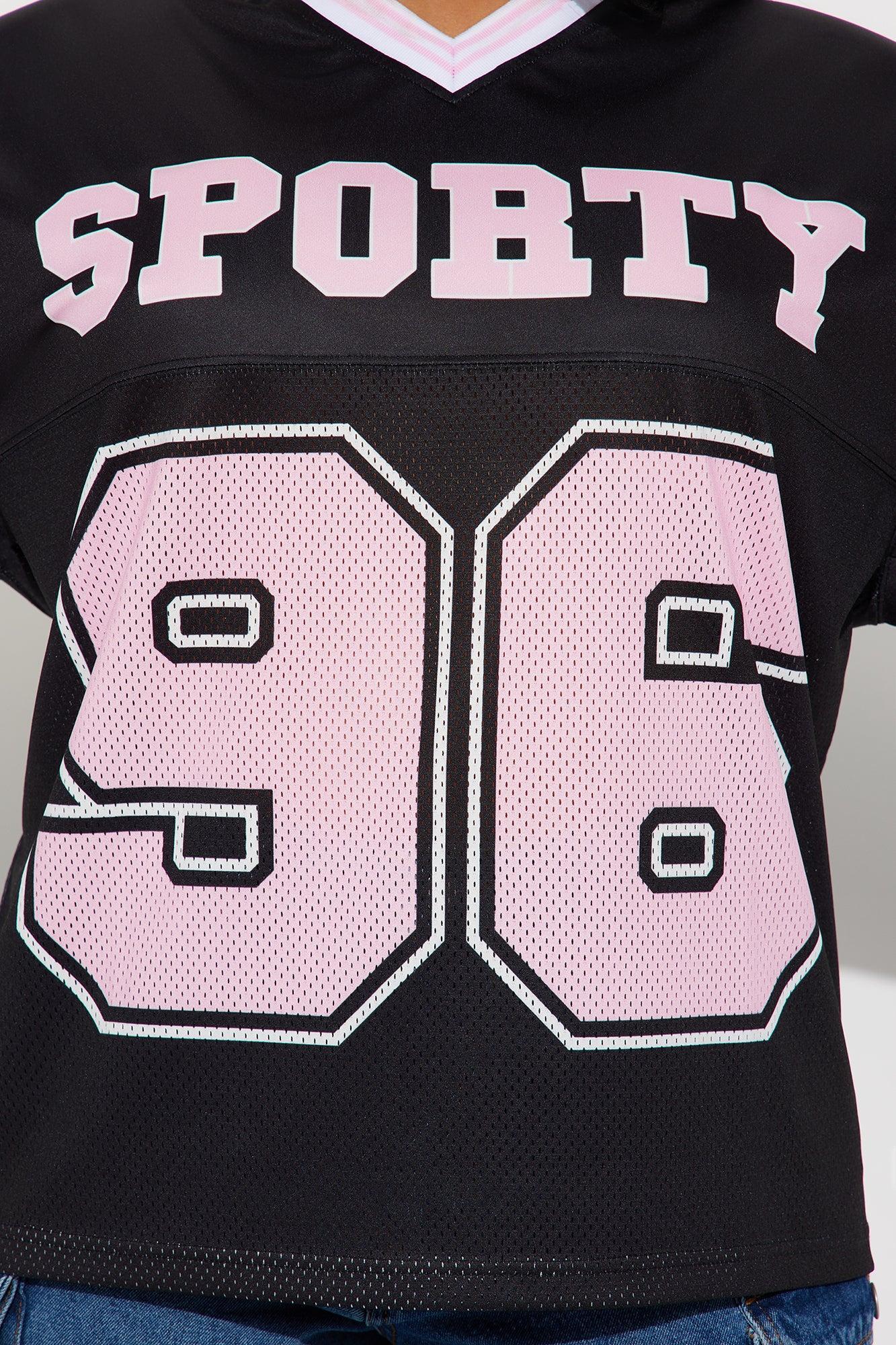 Sporty Era Hockey Jersey - Black/Pink Product Image