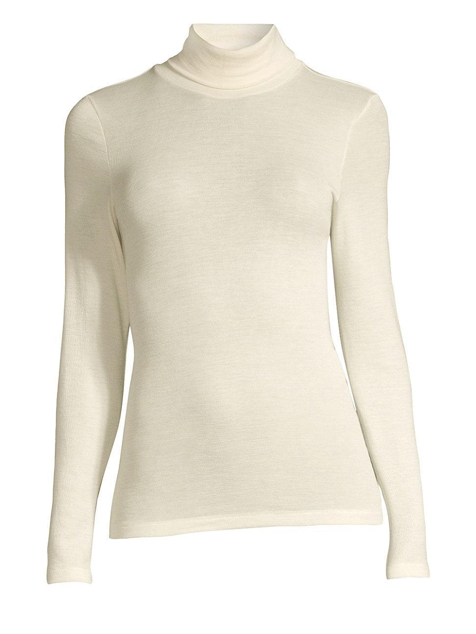 Womens Wool & Silk Turtleneck Pullover Product Image