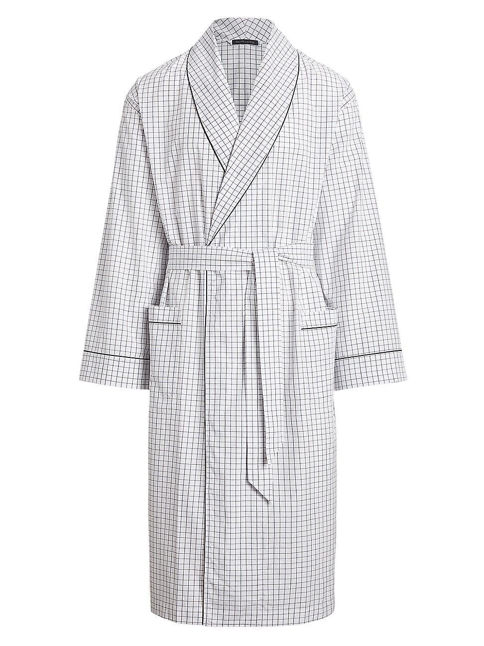 Mens Plaid Cotton Oxford Robe Product Image