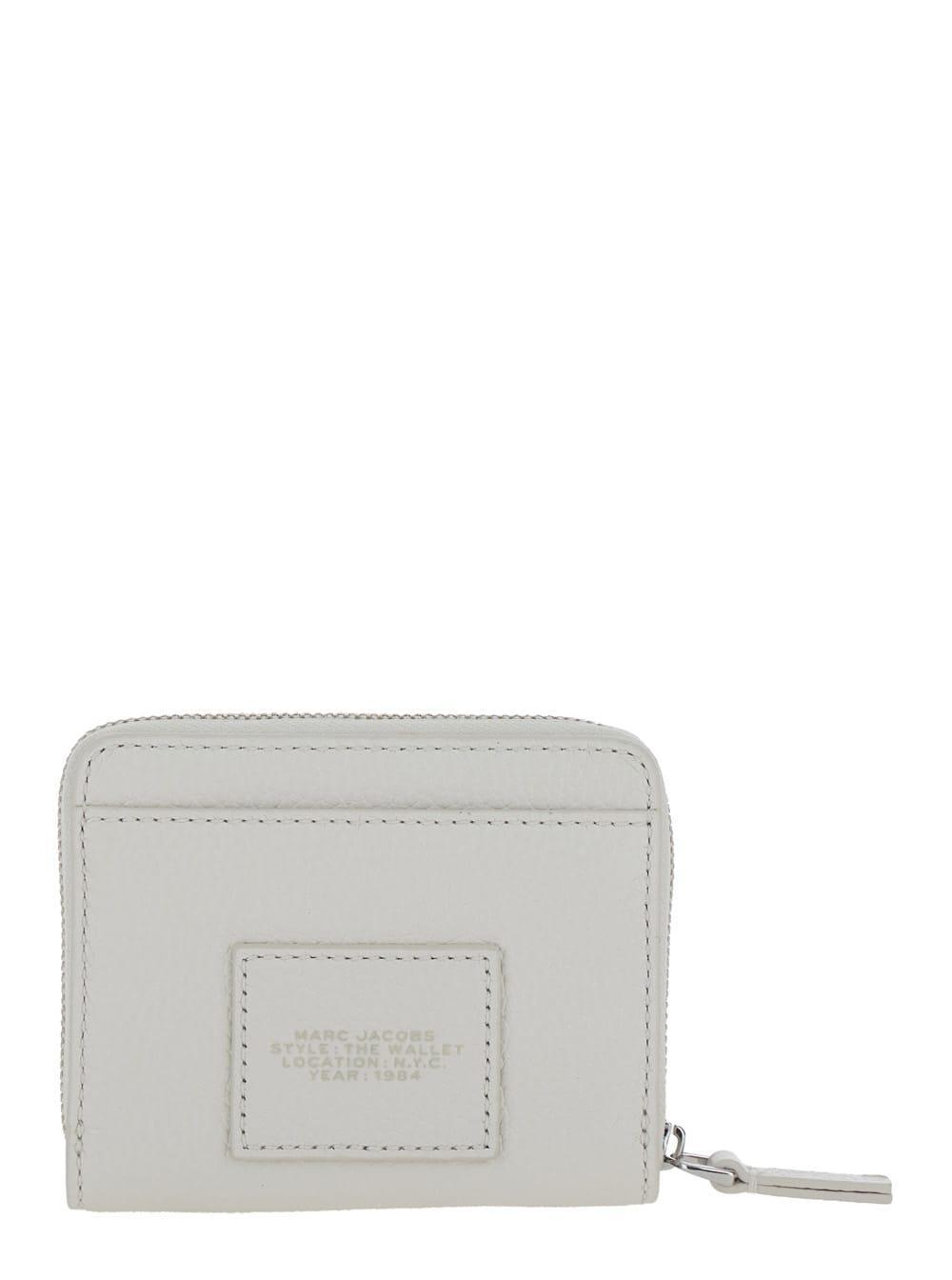 Compact White Leather Mini Wallet Product Image