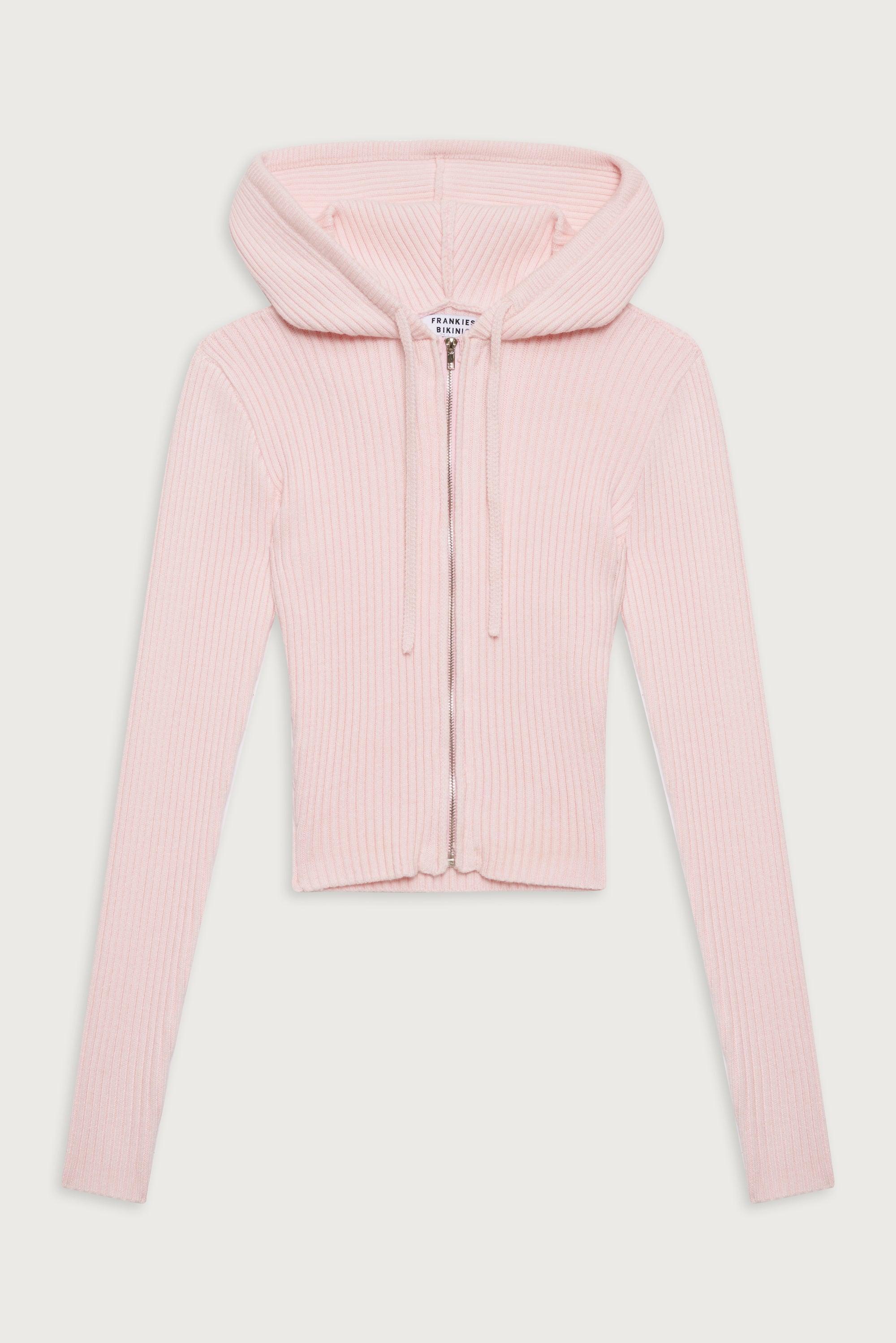 Aimee Ribbed Cloud Knit Hoodie - Rose Quartz Product Image