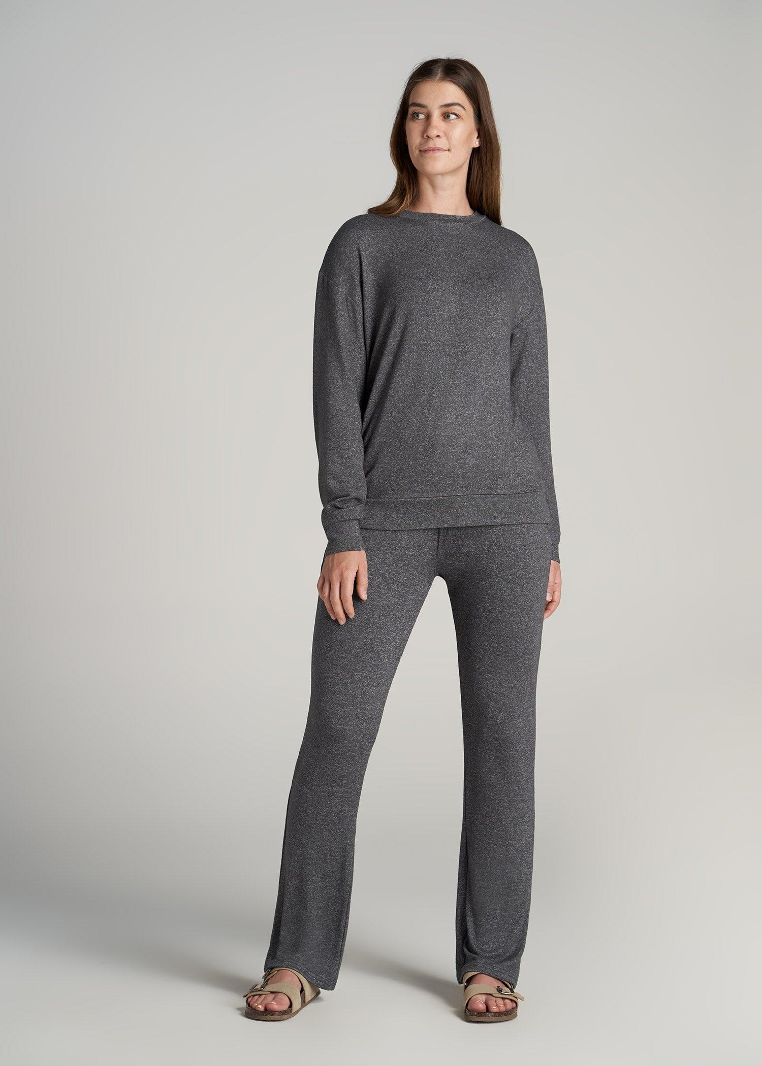 Cozy Lounge Crewneck in Charcoal Mix - Tall Women's Shirts Female Product Image