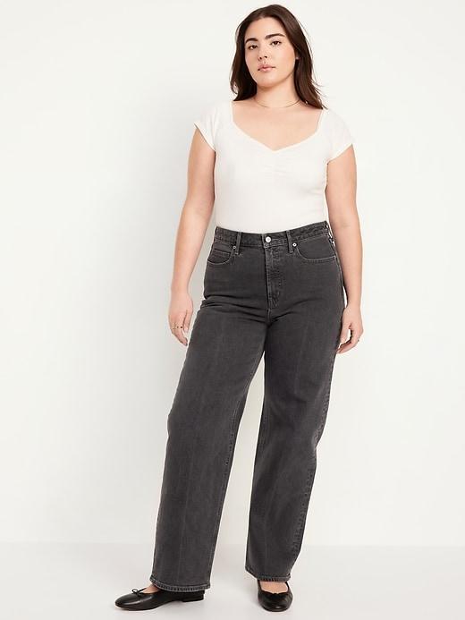 Extra High-Waisted Sky-Hi Wide-Leg Jeans Product Image