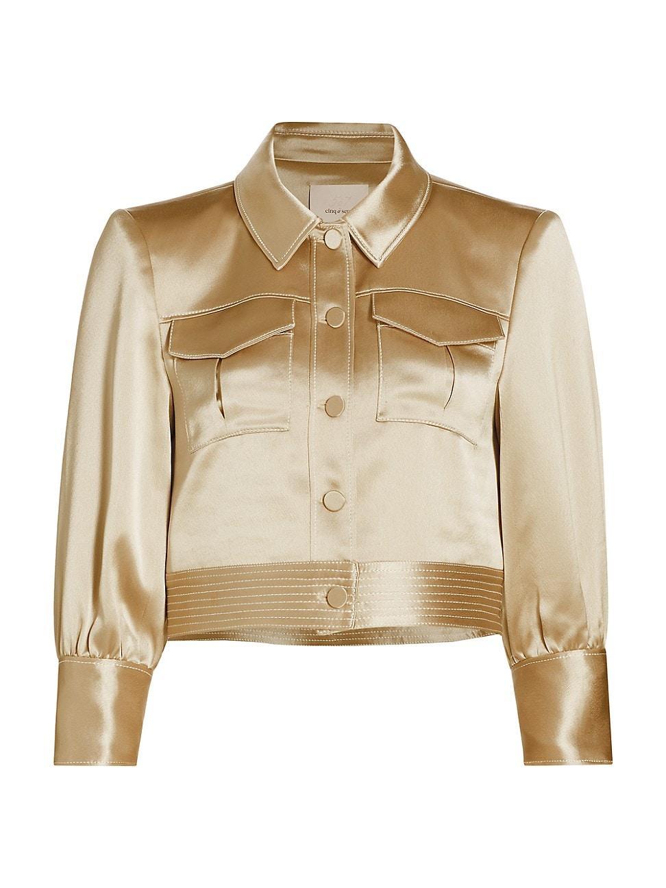 Womens Jenson Satin Crop Jacket Product Image