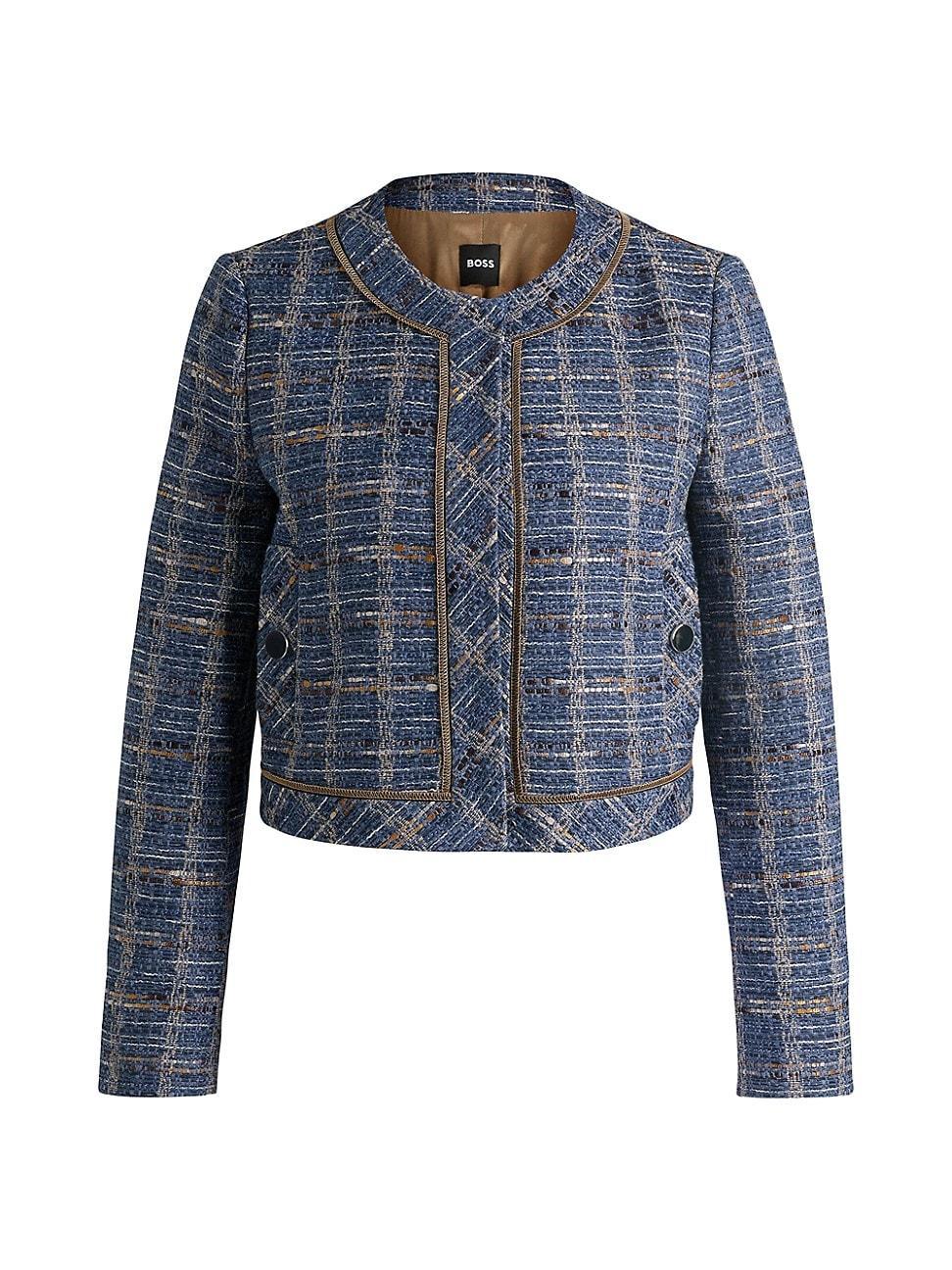 Womens Regular-Fit Jacket in Check Tweed Product Image