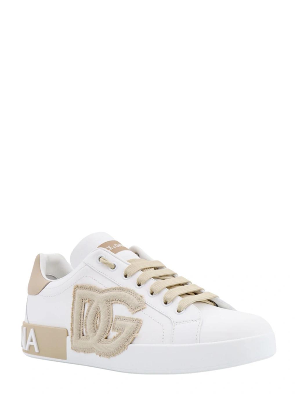 Portofino Leather Sneakers In Beige Product Image