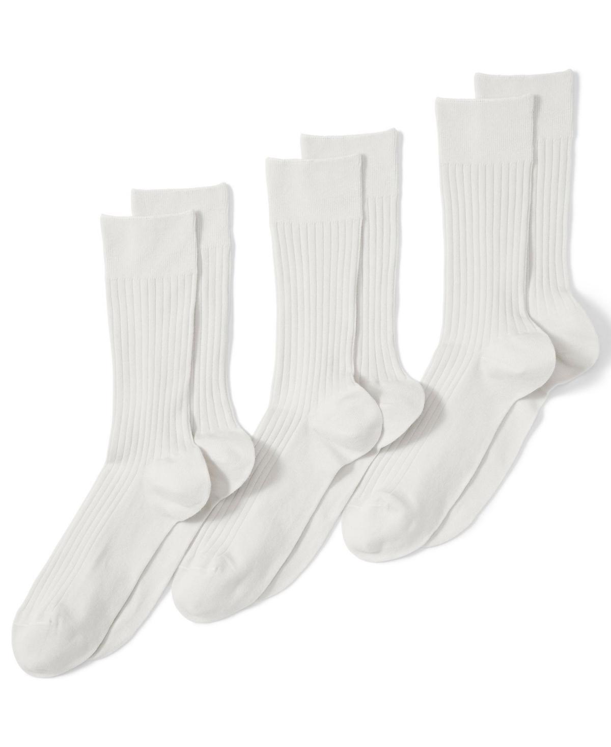 Lands End Mens Seamless Toe Cotton Rib Dress Socks (3-pack) Product Image