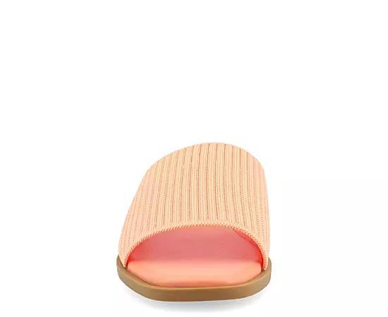 Journee Collection Prisilla Womens Tru Comfort Foam Linen Slip On Slide Sandals Pink Product Image