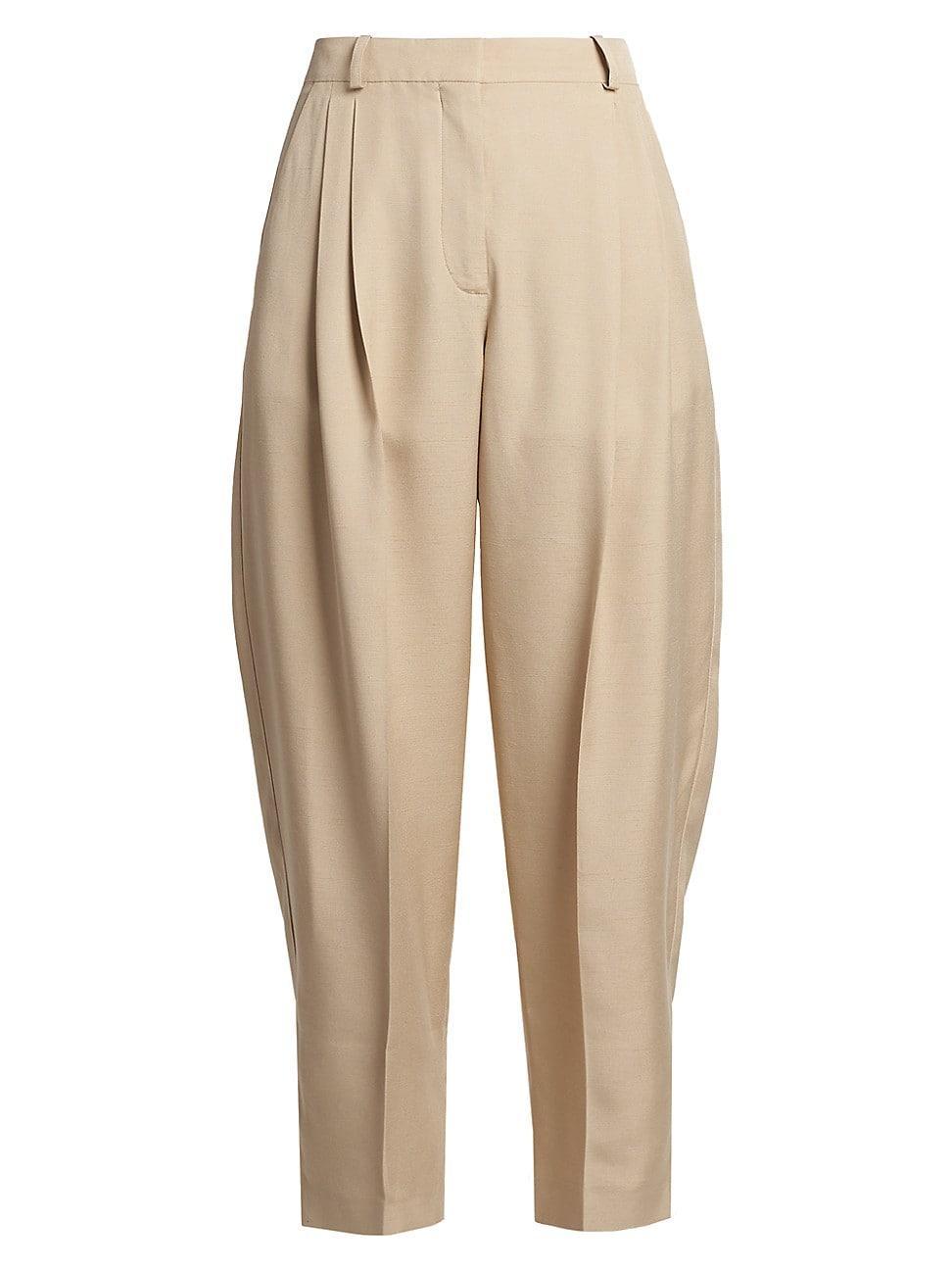 Womens Iconic Pleated Cropped Pants product image