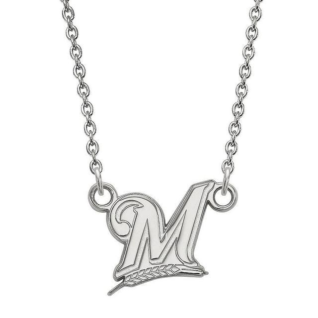 LogoArt Milwaukee Brewers Sterling Silver Small Pendant Necklace, Womens Gold Tone Product Image