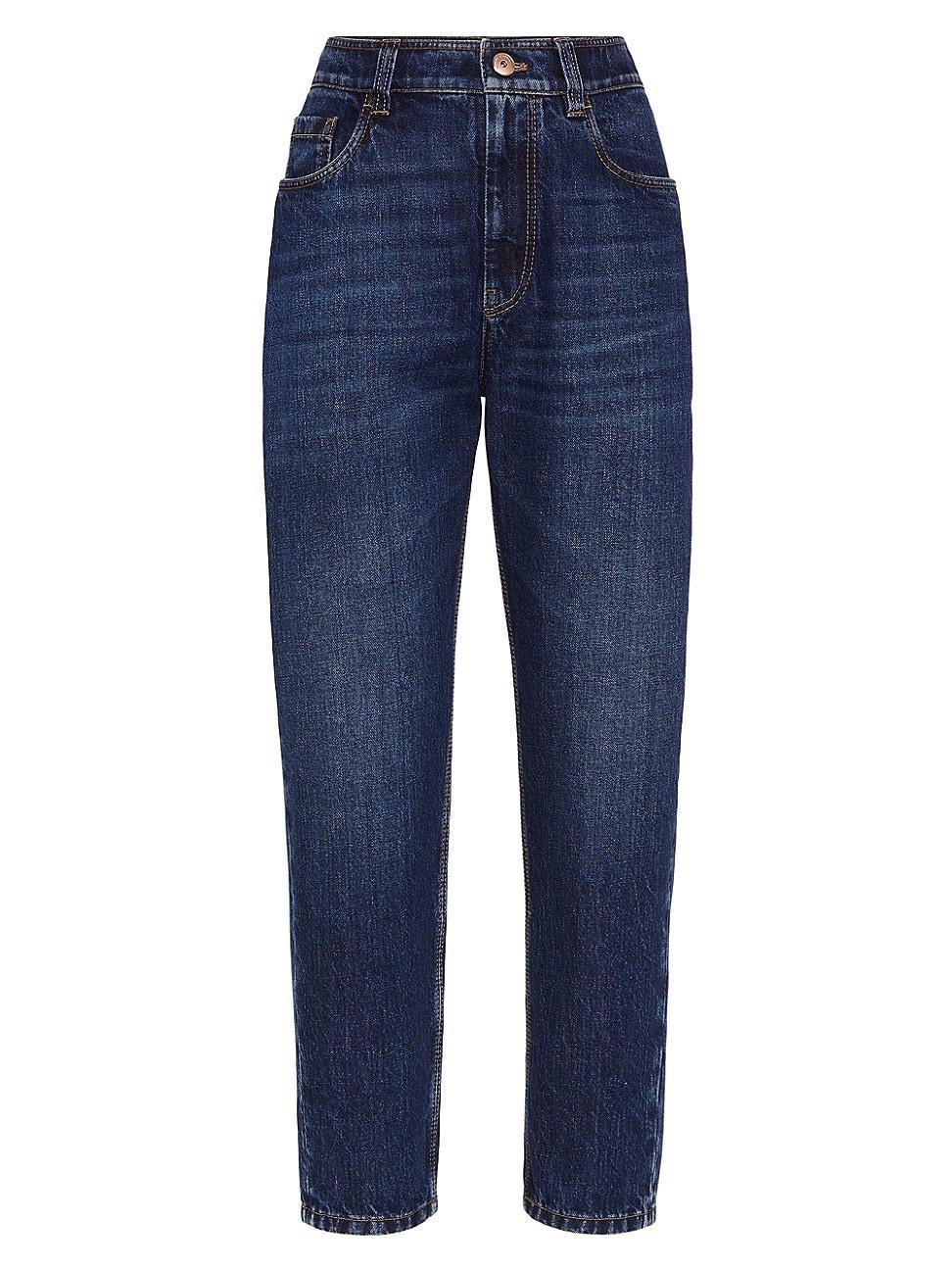 Womens Authentic Denim Baggy Jeans With Shiny Tab Product Image