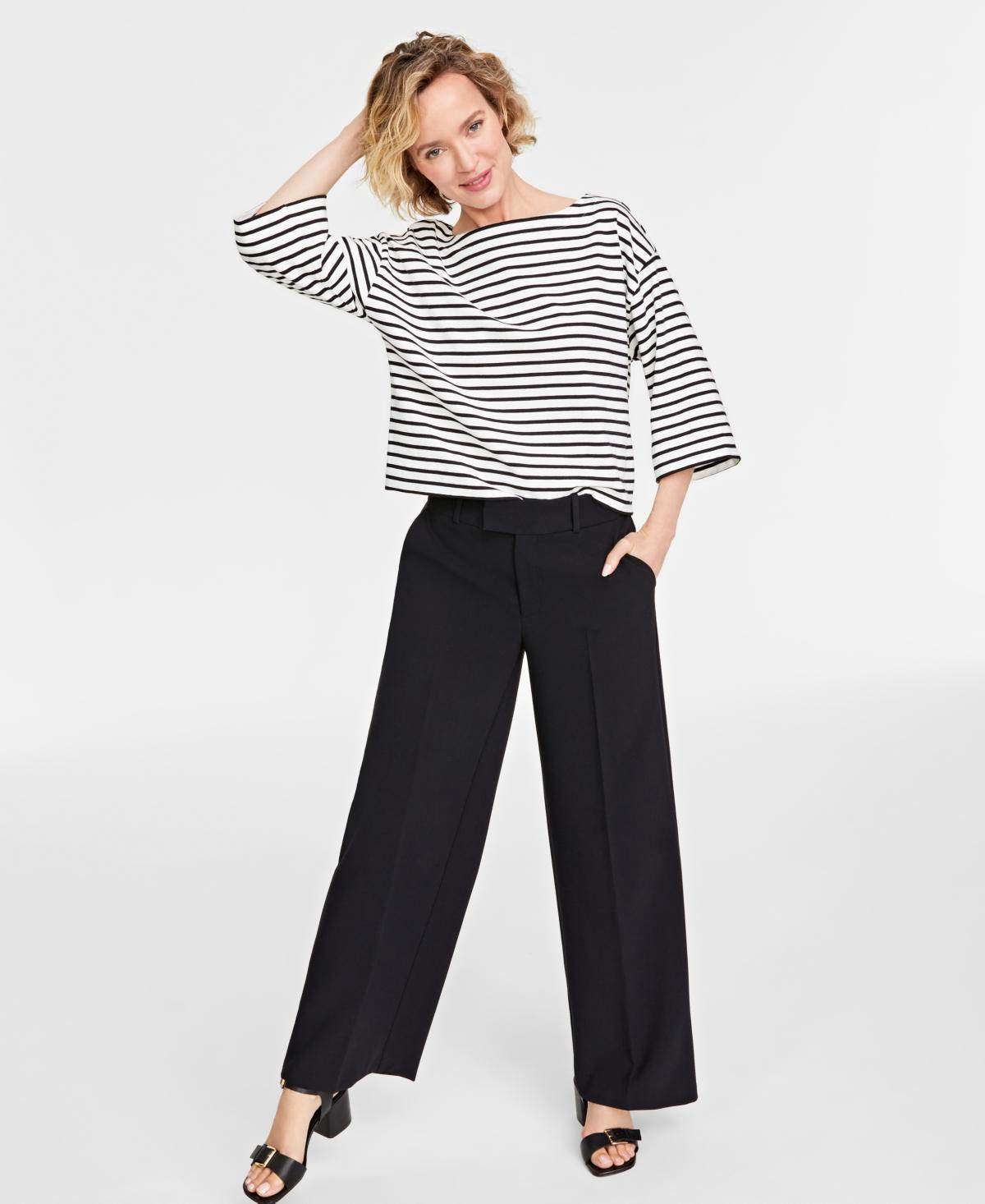 On 34th Womens Double-Weave Wide-Leg Pants, Regular and Short Length, Created for Macys product image