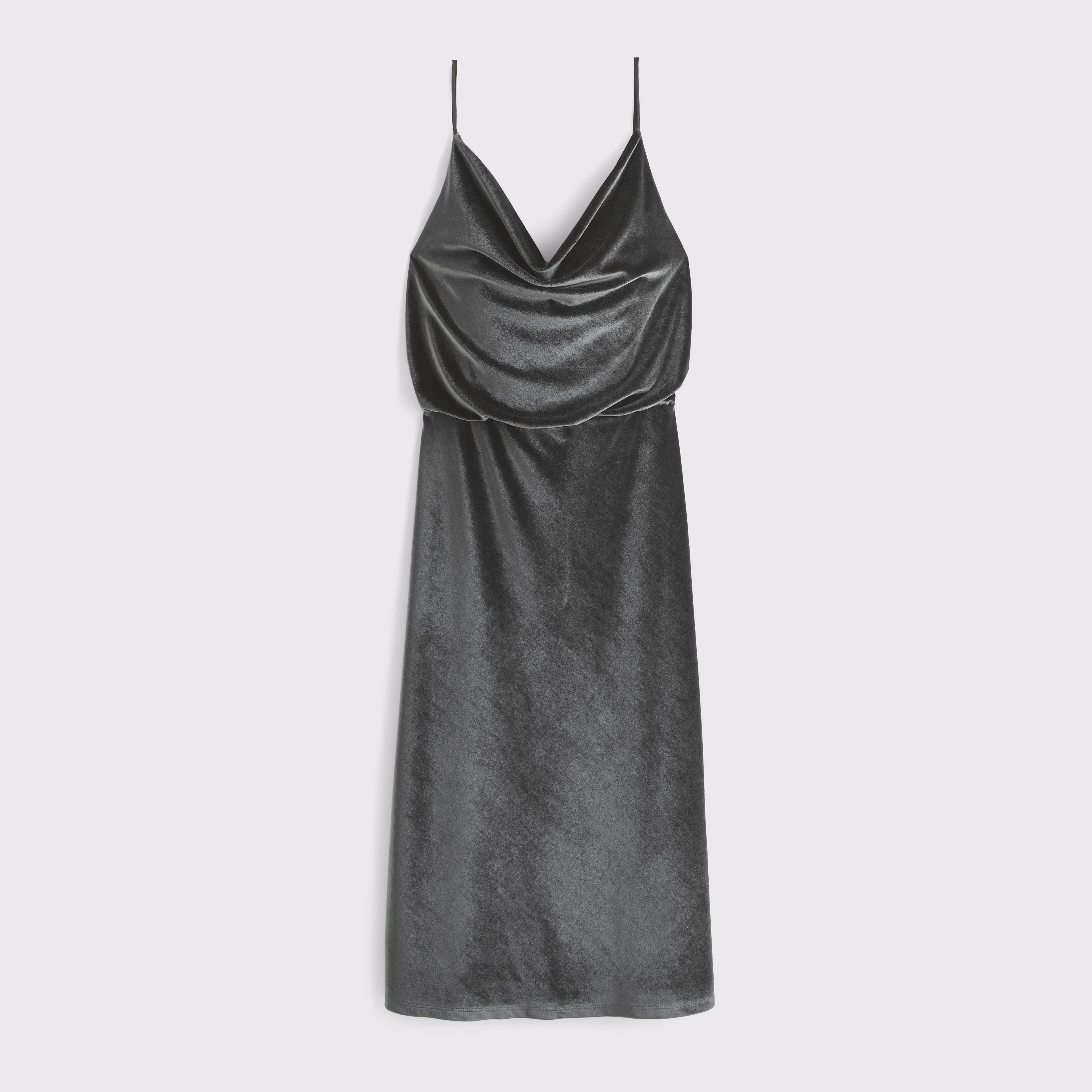 Velvet Open-Back Midi Dress Product Image