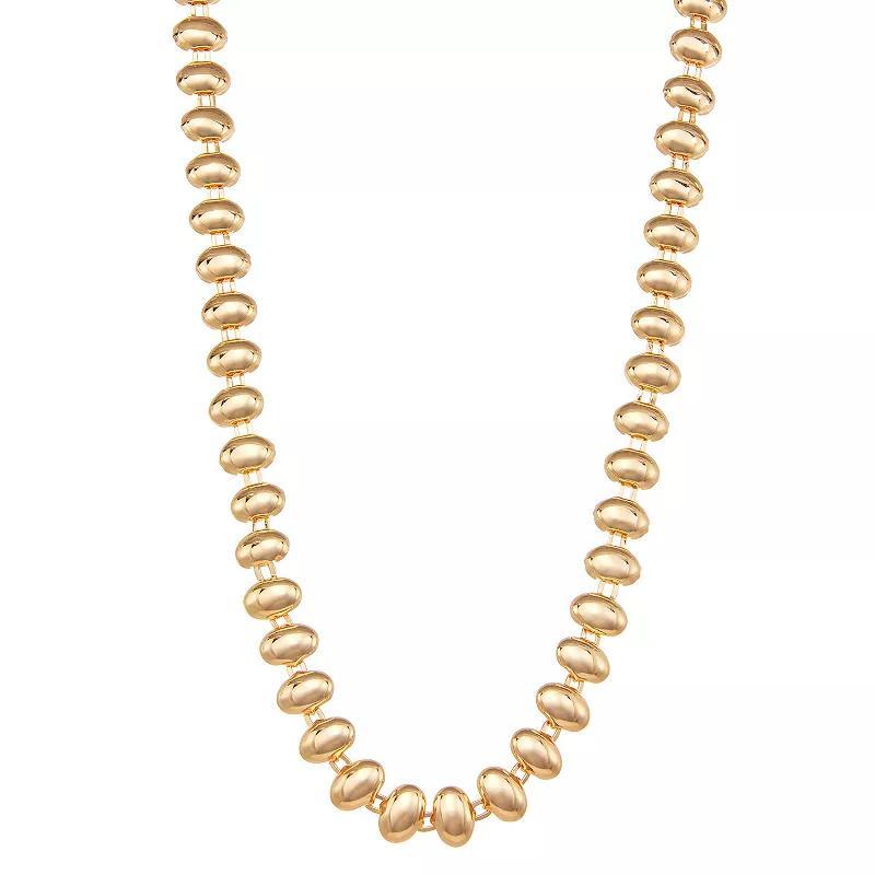 Nine West Gold Tone Egg Beaded Collar Necklace, Womens Product Image