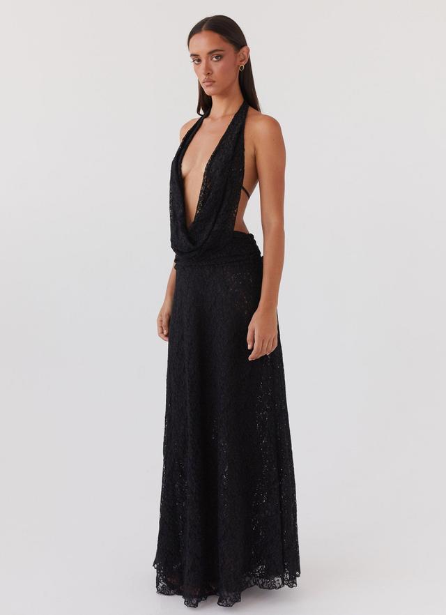 Elysia Lace Maxi Dress - Black Product Image