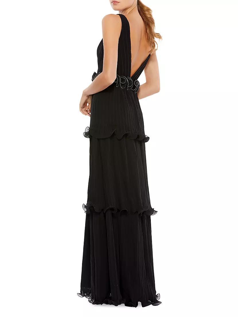 Ieena Pleated Ruffle-Trim Gown Product Image