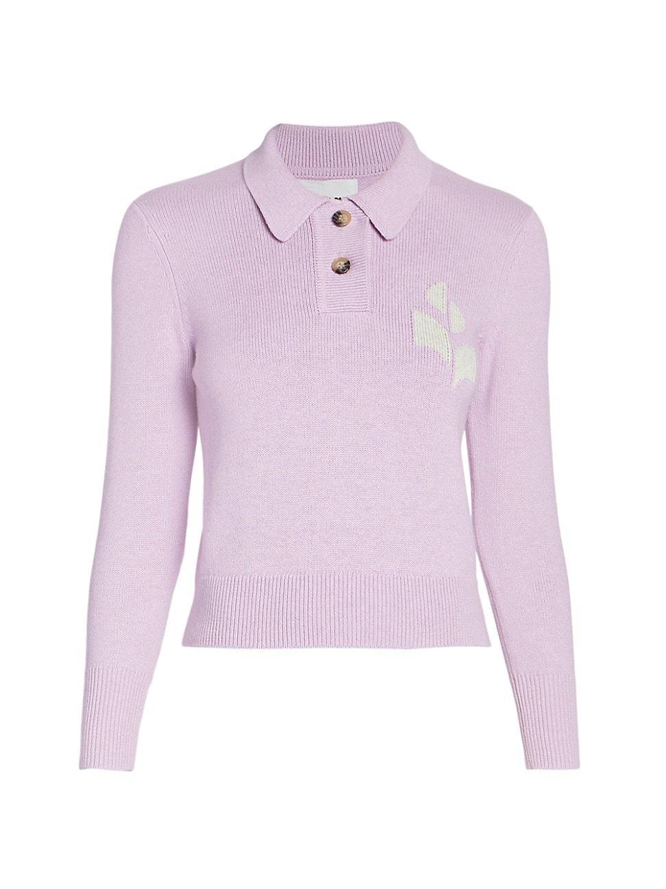 Womens Nola Logo Cotton & Wool Polo Sweater Product Image