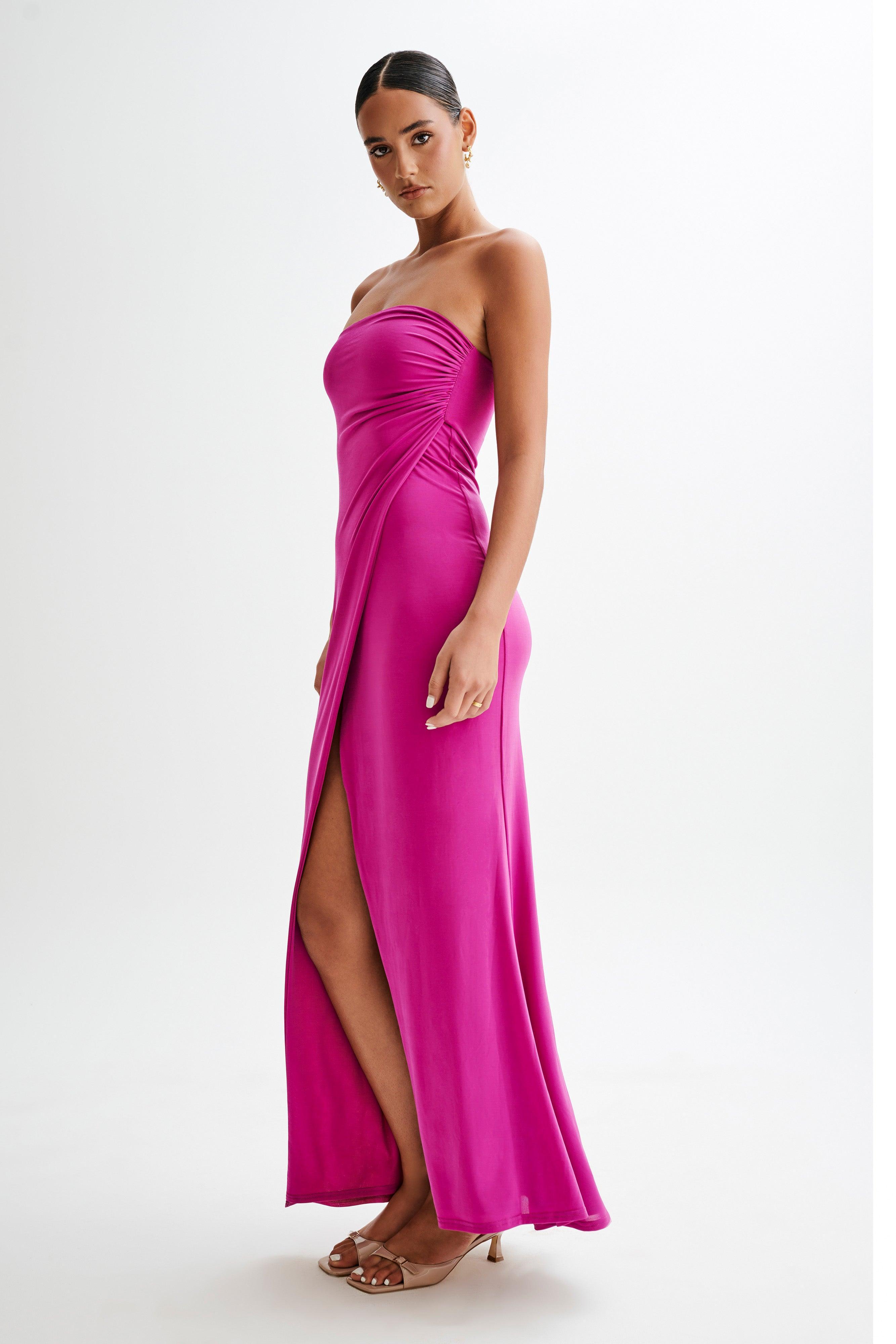 Cosima Slinky Strapless Maxi Dress - Violet Product Image