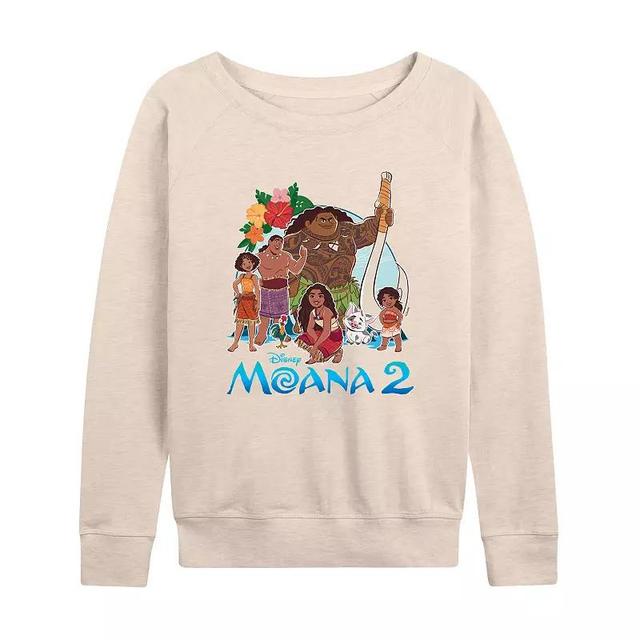 Disneys Moana 2 Womens Group Lightweight French Terry Sweatshirt Brown Product Image