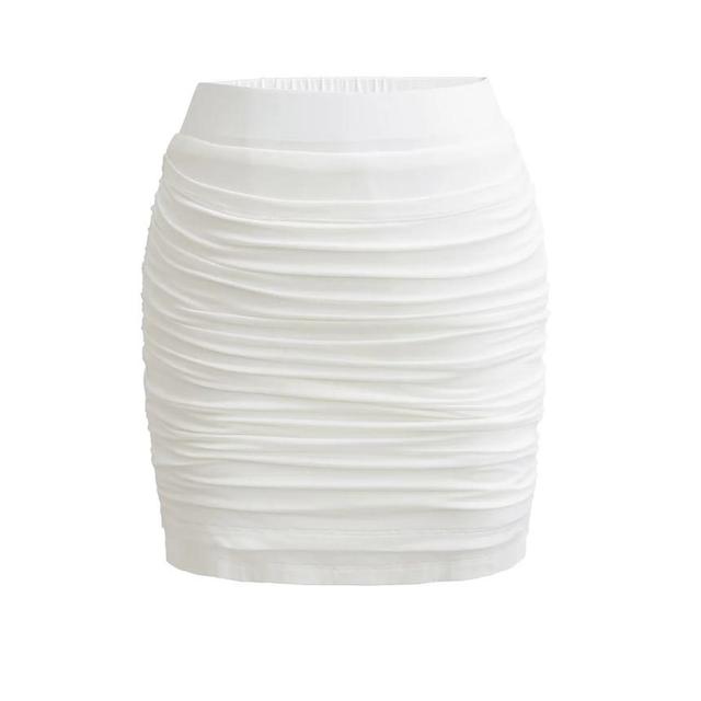 High Rise Cinched Plain Pencil Skirt Product Image