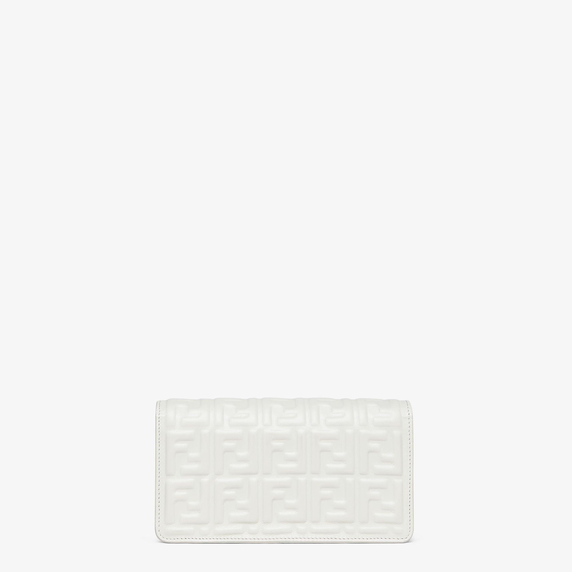 Wallet On Chain BaguetteWhite nappa leather wallet with FF motif Product Image