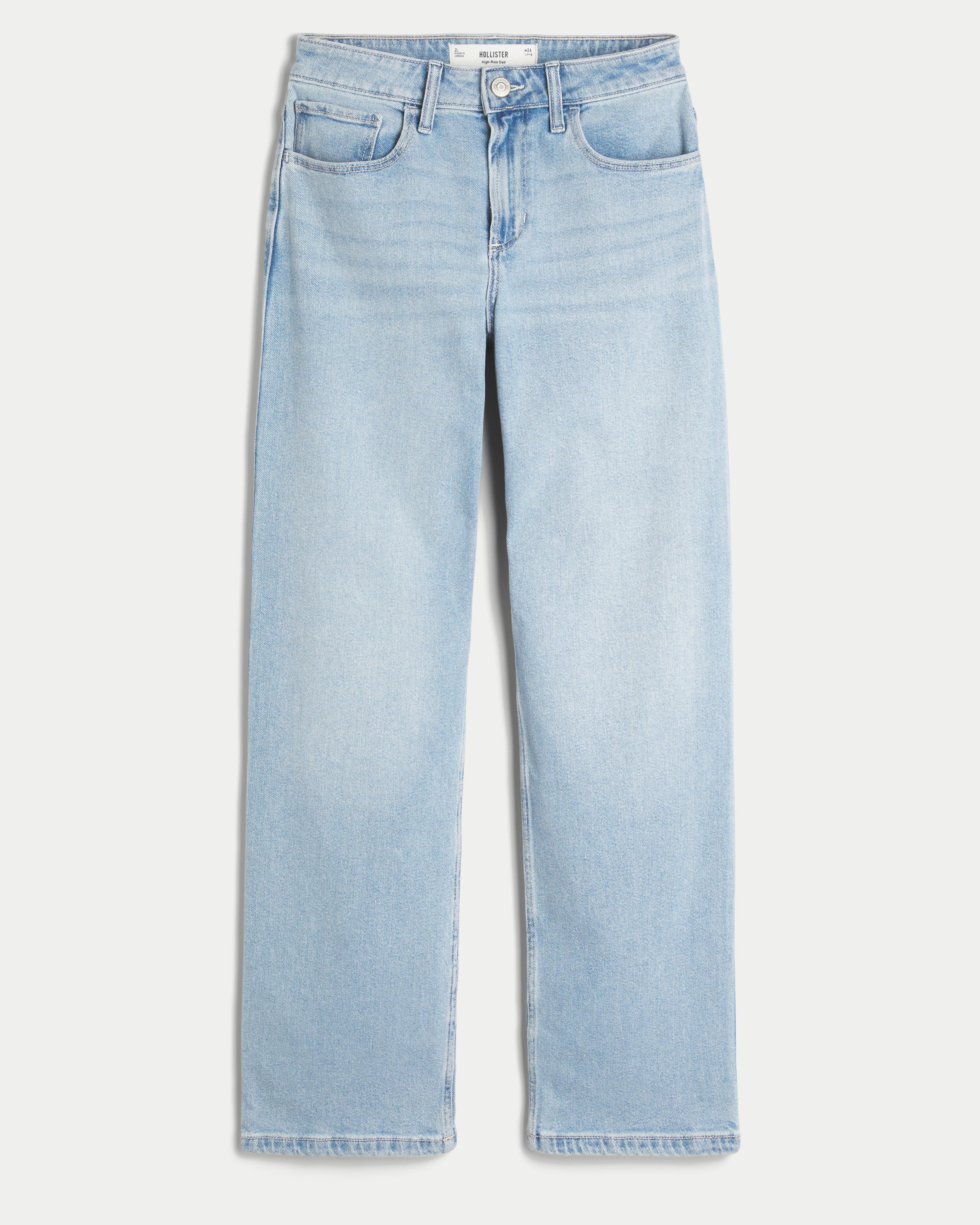 High-Rise Light Wash Dad Jeans Product Image