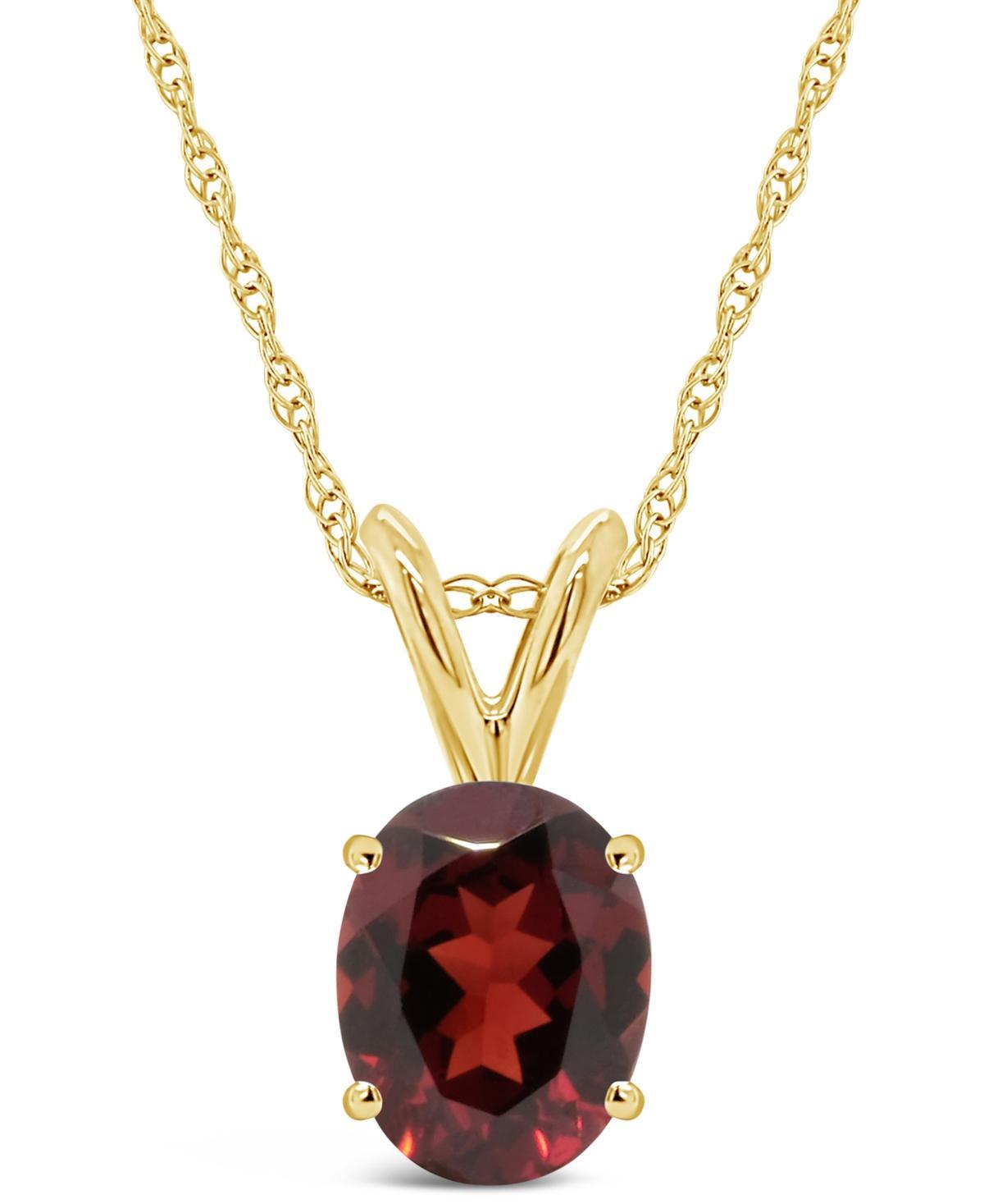 Celebration Gems 14k Gold Gemstone Pendant Necklace, Womens Red Product Image