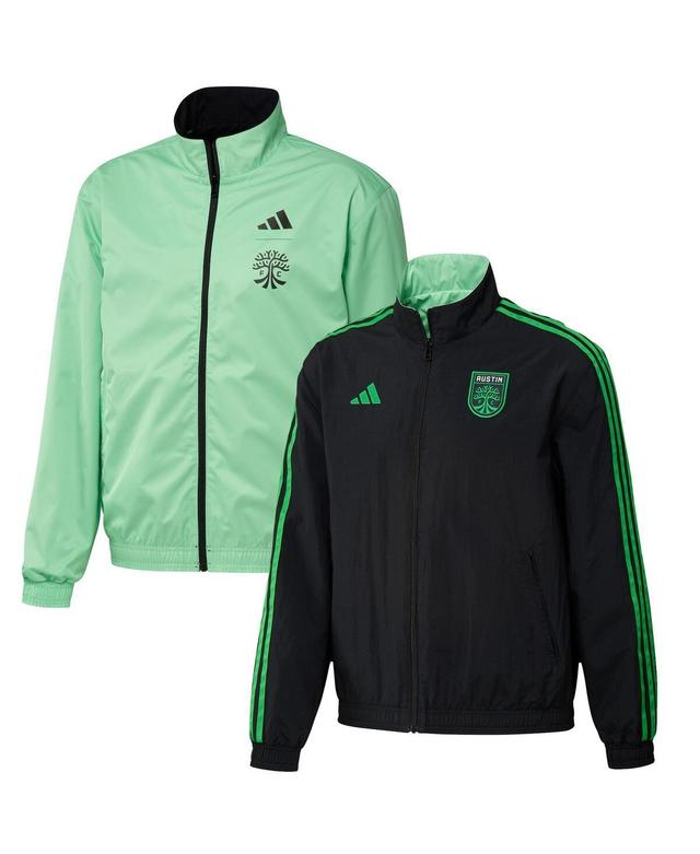 Mens adidas Black/Green Austin FC 2023 On-Field Anthem Full-Zip Reversible Team Jacket Product Image