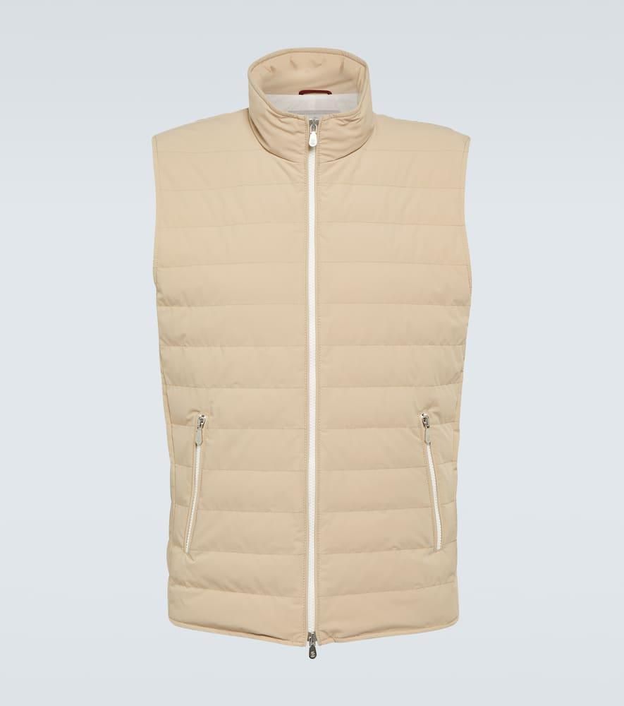 BRUNELLO CUCINELLI Quilted Down Vest In Beige Product Image