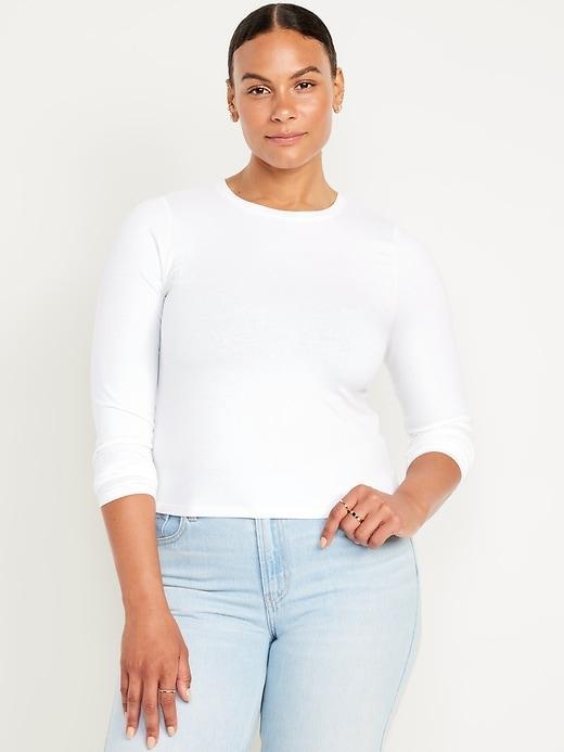 Bestee Long-Sleeve Crop T-Shirt Product Image