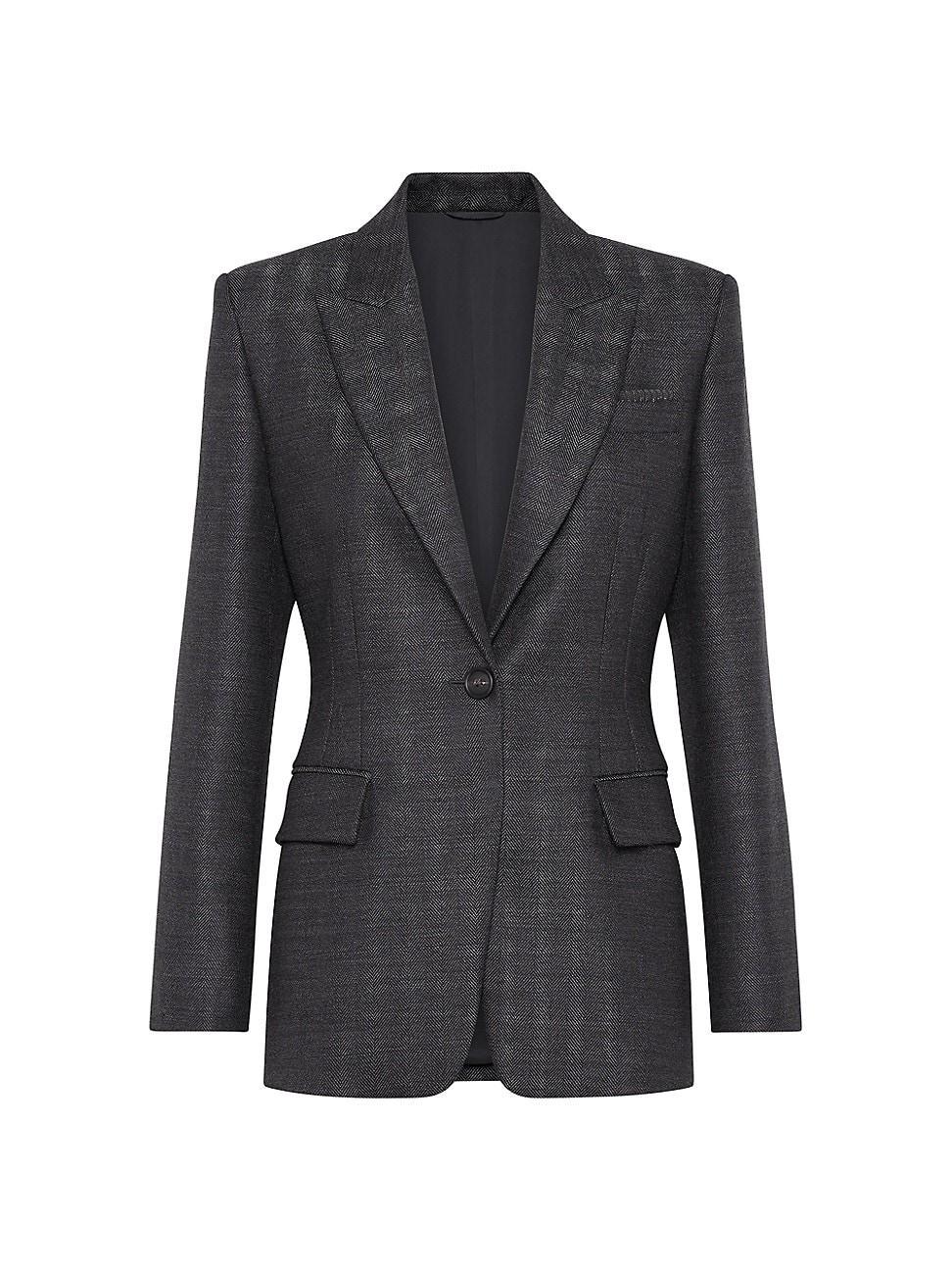 Womens Virgin Wool Chevron Blazer Product Image