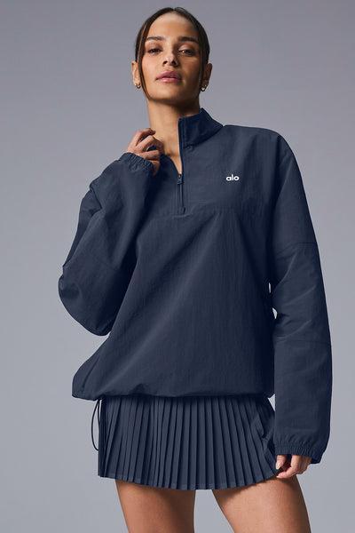 Light Weight Takeaway Track Pullover - Navy Product Image