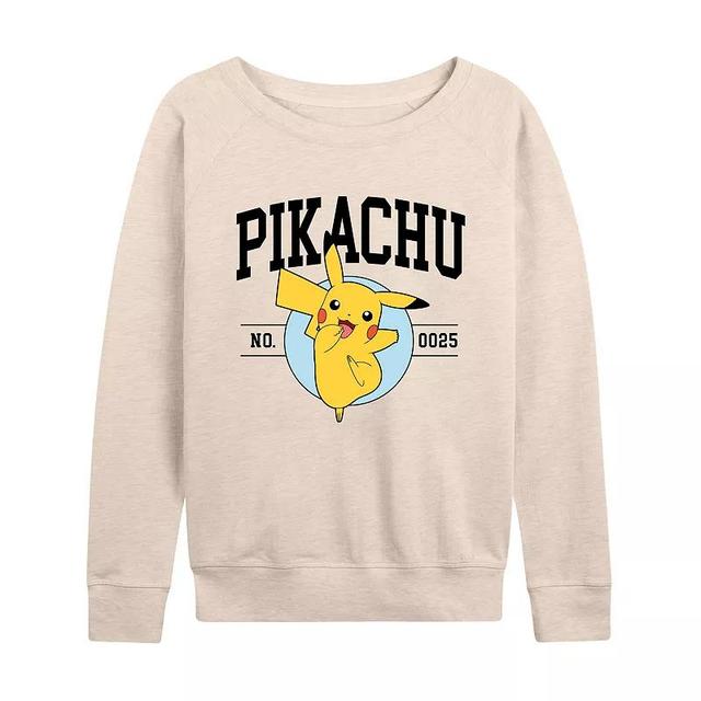 Plus Size Pokemon Pikachu Collegiate Lightweight French Terry Sweatshirt, Womens Product Image