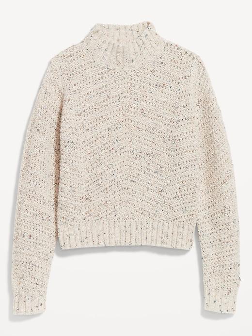 Mock-Neck Crop Sweater Product Image