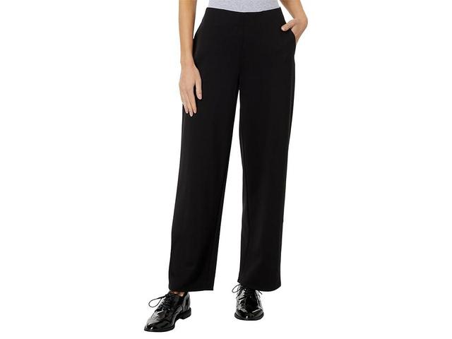 NIC+ZOE Double Knit Wide Leg Ankle Pants Onyx) Women's Clothing Product Image