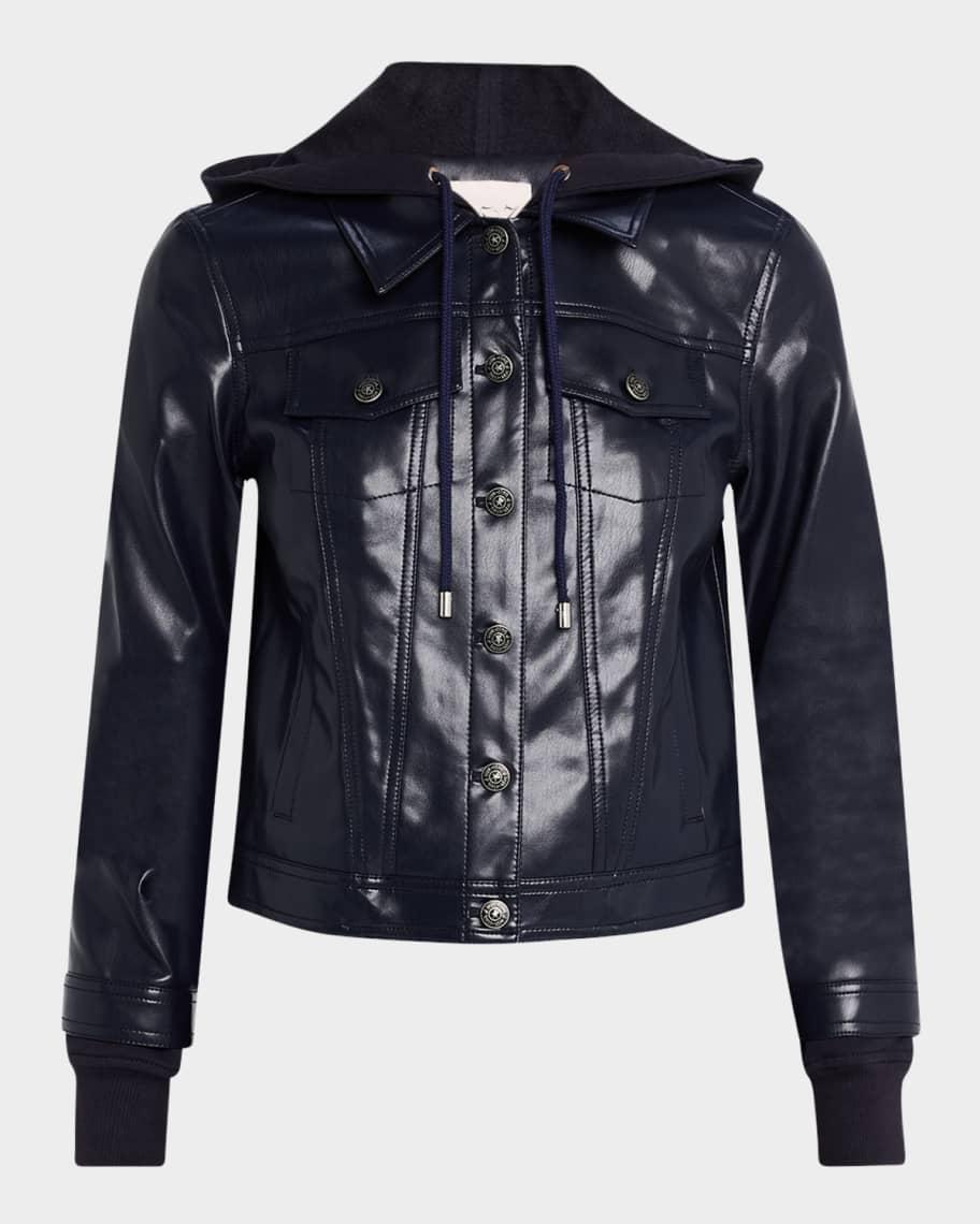 Jess Vegan Leather Combo Jacket Product Image