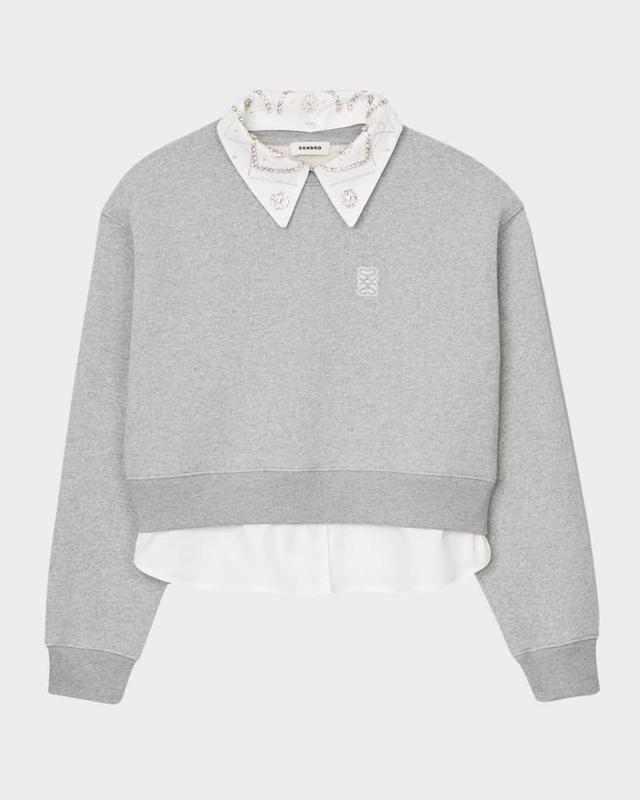 Meribel Marled Layered-Effect Sweatshirt Product Image