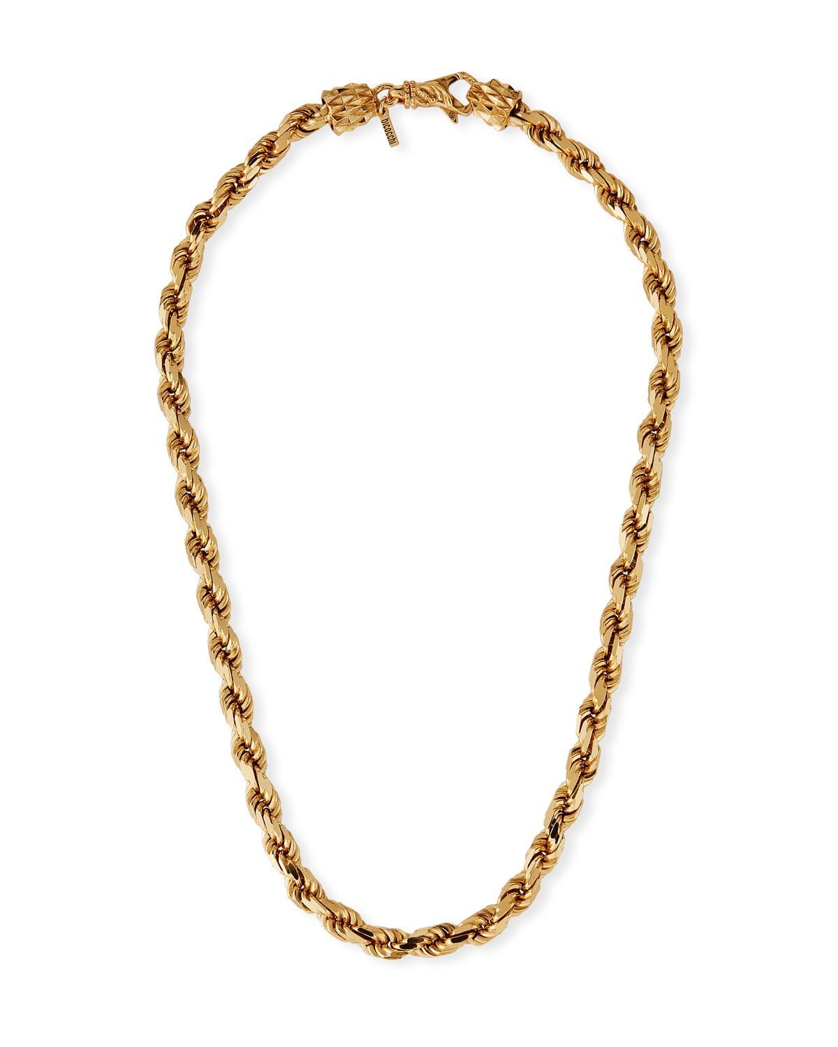 Mens French Rope Chain Necklace, Golden Product Image