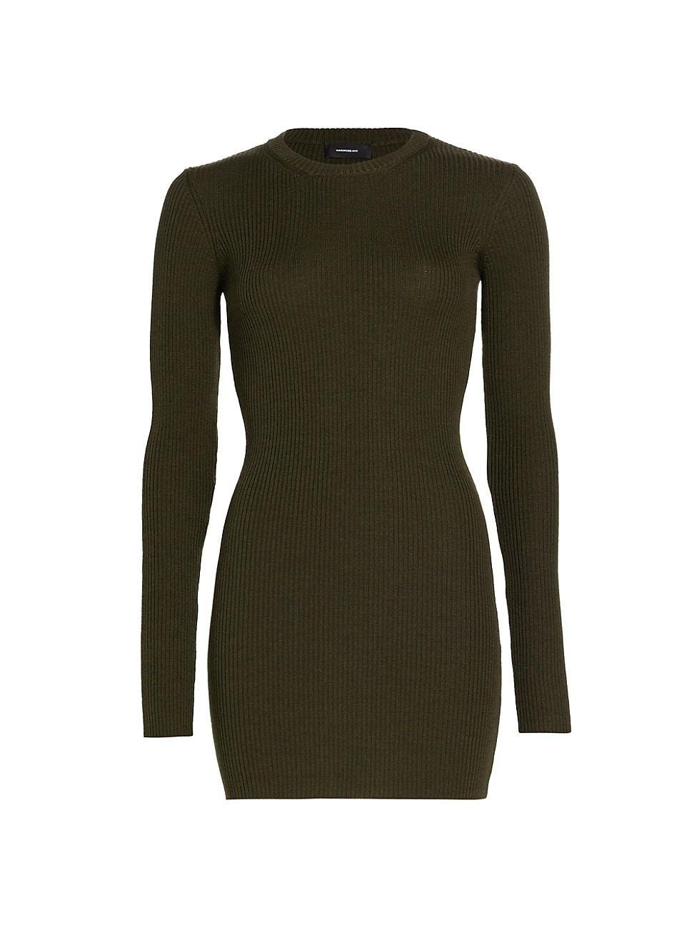 Womens Ribbed Long-Sleeve Minidress Product Image