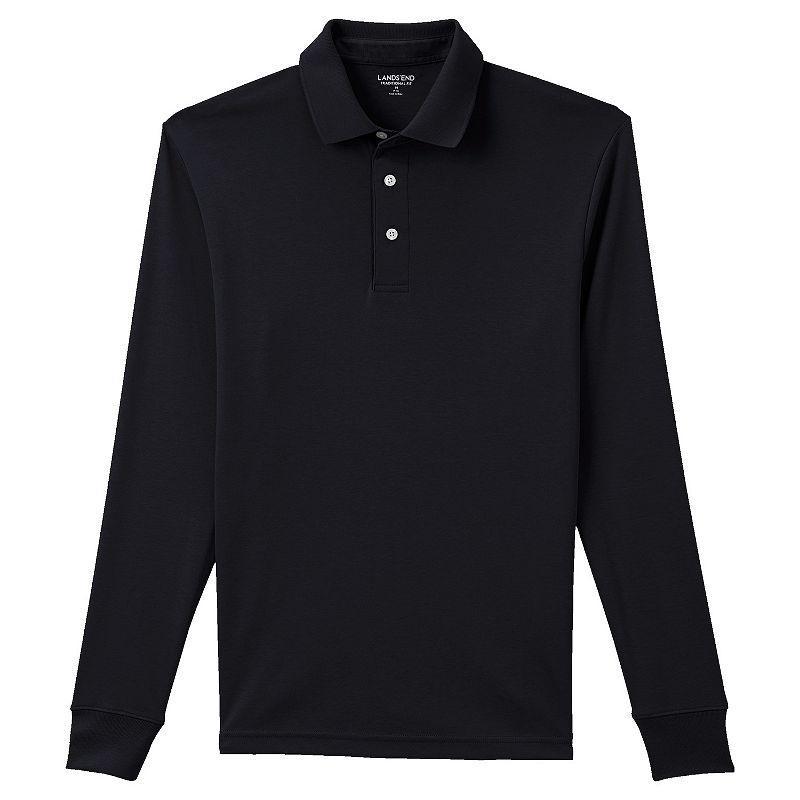 Lands End Mens Big & Tall Long Sleeve Supima Interlock Polo Shirt Product Image